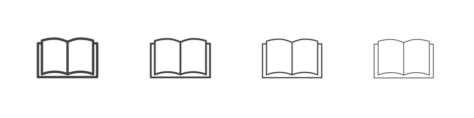 open book icon vector collection, illustration logo template in trendy thin line editable strokes style.