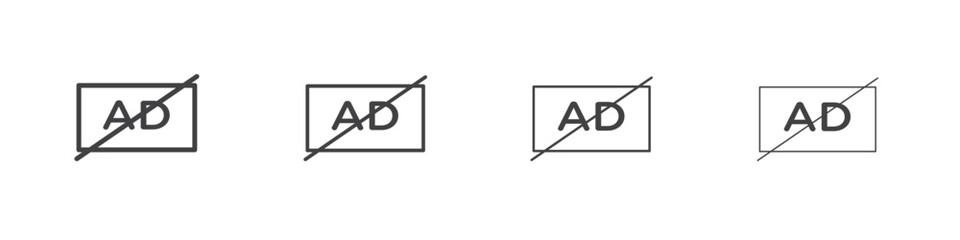 No audio description icon vector collection, illustration logo template in trendy thin line editable strokes style.