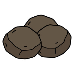 peat stone flat color vector illustration template design