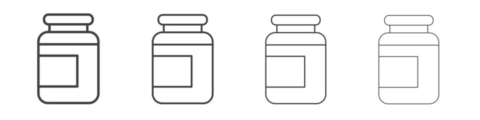 Jar icon vector collection, illustration logo template in trendy thin line editable strokes style.