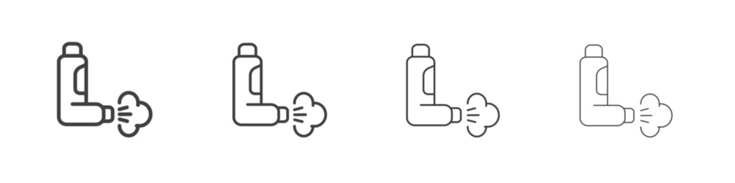 Inhaler icon vector collection, illustration logo template in trendy thin line editable strokes style.