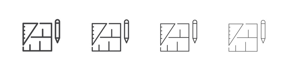Floor plan icon vector collection, illustration logo template in trendy thin line editable strokes style.