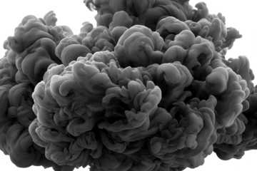 Abstract ink cloud in shades of gray