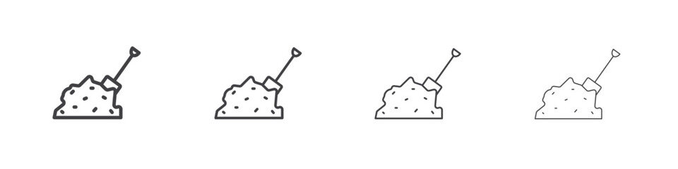 Digging icon vector collection, illustration logo template in trendy thin line editable strokes style.