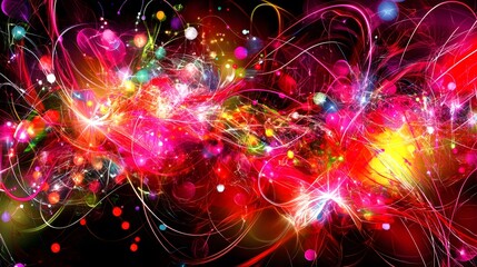 Vibrant Abstract Art,  Exploding Colors and Light Streaks