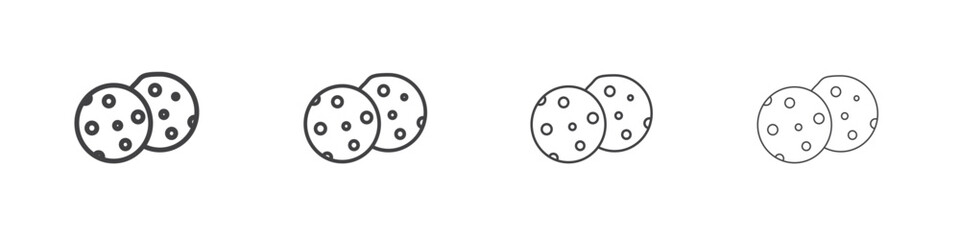 Cookie icon vector collection, illustration logo template in trendy thin line editable strokes style.