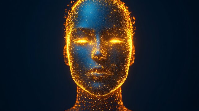 A digital representation of a human face.