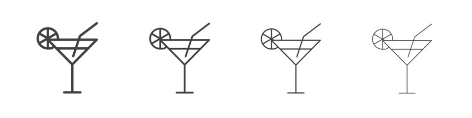 Obraz premium Citrus Glass icon vector collection, illustration logo template in trendy thin line editable strokes style.