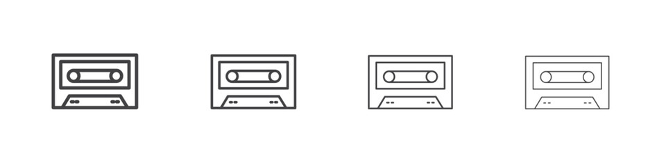 Obraz premium Cassette tape icon vector collection, illustration logo template in trendy thin line editable strokes style.