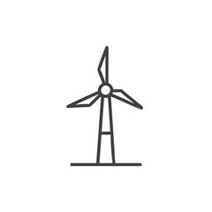 Fototapeta premium Wind turbine icon for blogs, websites, clipart, energy, eco, environment, technology, educational and awareness materials, presentations