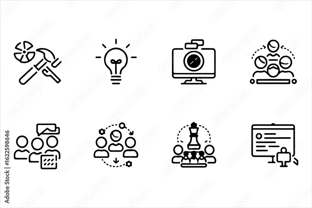 Poster vector icon collection for web design and symbol illustrations
