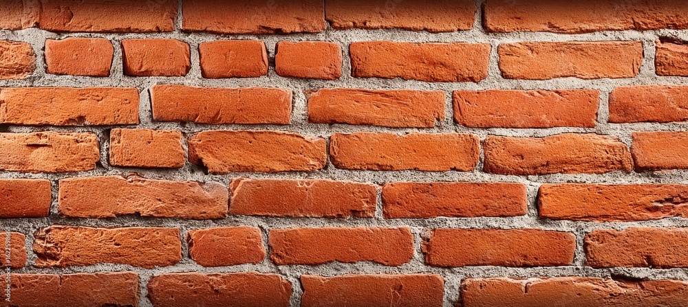 Poster rustic red brickwork pattern featuring textured layers in an architectural perspective viewpoint