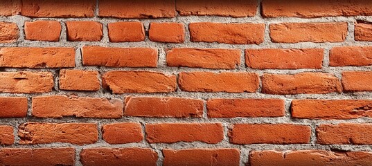 Rustic Red Brickwork Pattern Featuring Textured Layers in an Architectural Perspective Viewpoint