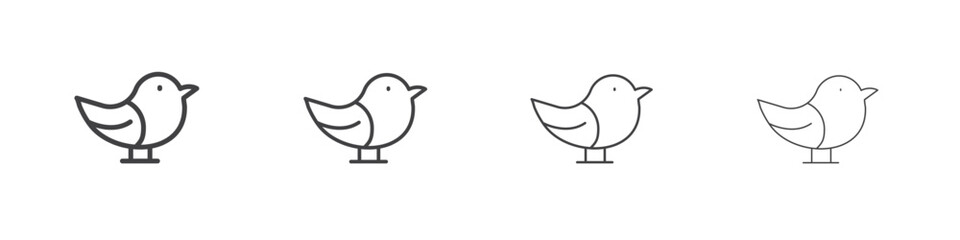 Bird icon vector collection, illustration logo template in trendy thin line editable strokes style.