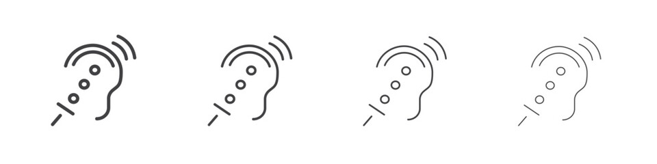 Assistive listening systems icon vector collection, illustration logo template in trendy thin line editable strokes style.