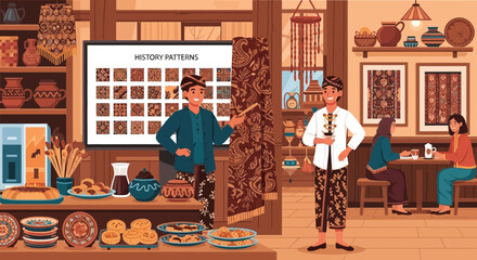 Exploring Traditional Indonesian Batik Art And Culinary Delights Together