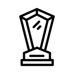 Obraz premium Crystal Trophy Vector outline icon. Eps 10 file