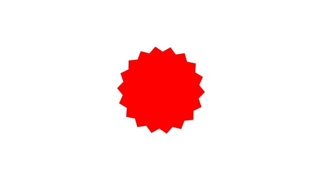 Red rotating discount sticker badge animation on transparent background. Ideal for sale labels, promo ads, marketing banners, and customizable ecommerce visuals. motion graphic