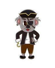 Cute Pirate Koala with Hat and Eye Patch