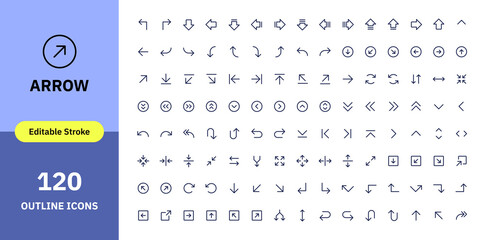 120 Arrow Outline Icon Pack