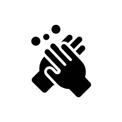 Obraz premium Hand washing icon with soap bubbles