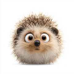 Cute cartoon hedgehog with big eyes