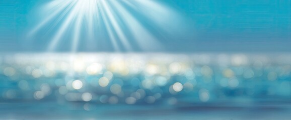 Blurry city lights with sunbeams