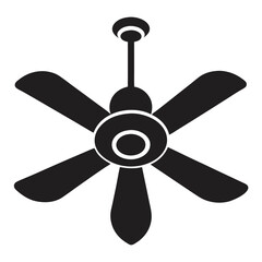 Obraz premium new style electric celling fan, hanging fan, table fan, rechargeable fan, silhouette vector icon on white background .