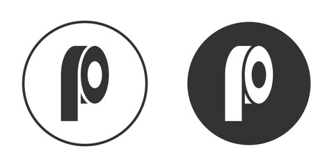 Tape icon in glyph style for web Design. UI UX icons
