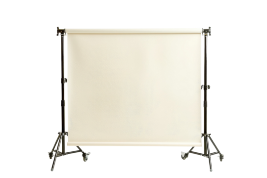 Blank backdrop setup for studio photography with adjustable stands and smooth surface ready for use