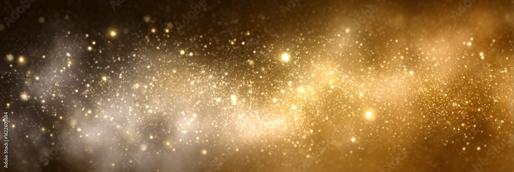 Poster celestial splendor an enchanting abstract background of golden hues and shimmering particles