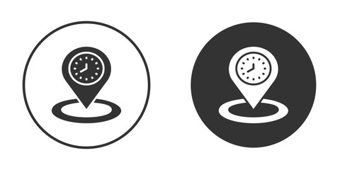 Real time location icon in glyph style for web Design. UI UX icons