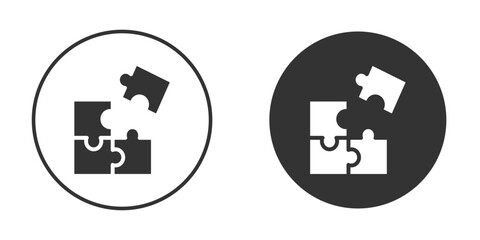 Puzzle pieces icon in glyph style for web Design. UI UX icons