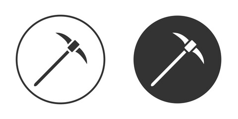 Pickaxe icon in glyph style for web Design. UI UX icons
