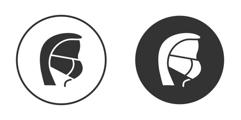 Person in mask icon in glyph style for web Design. UI UX icons