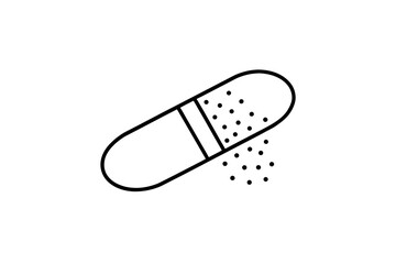 capsule pill icon diagonal split simple design