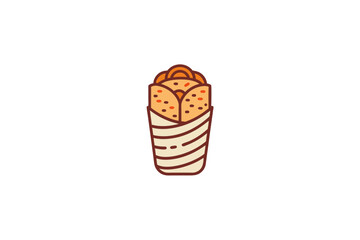 shawarma wrap vertical form tiny line icon