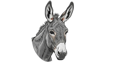 Isolated Donkey Head