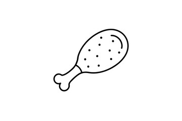 chicken drumstick outline food icon design