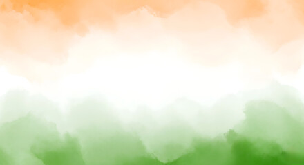 Watercolor Indian Flag Background – Tricolor Abstract Design