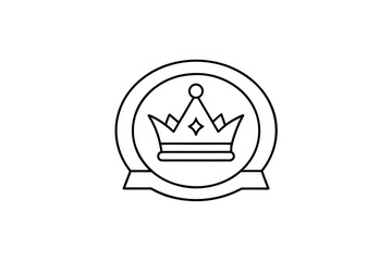 Crown On Circle Icon Outline Royal Symbol