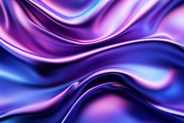Obraz premium Stunning Abstract Texture Featuring Gradient Purple and Blue Iridescent Waves with Light Reflection