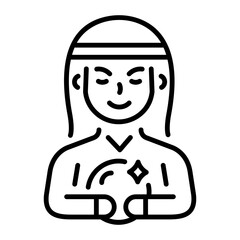 A linear style icon representing fortune teller