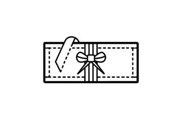 gift voucher icon dashed line coupon discount reward