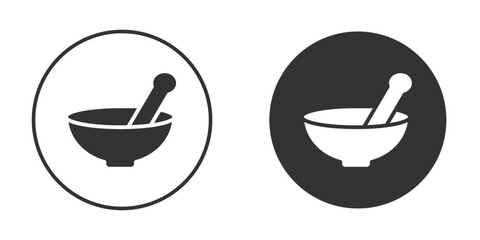 Mortar pestle icon in glyph style for web Design. UI UX icons