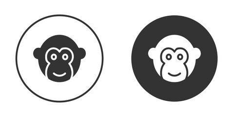 Monkey icon in glyph style for web Design. UI UX icons