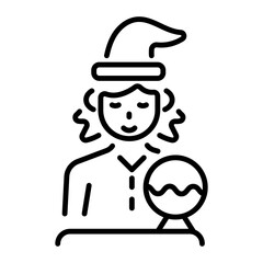 A line style icon showing witchcraft