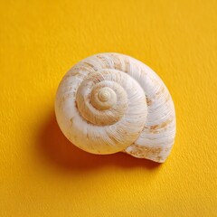 White Seashell On Yellow Background