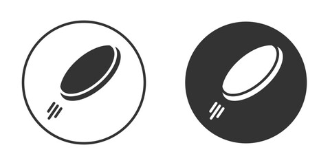 Flying disc icon in glyph style for web Design. UI UX icons