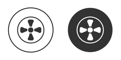 Fan icon in glyph style for web Design. UI UX icons